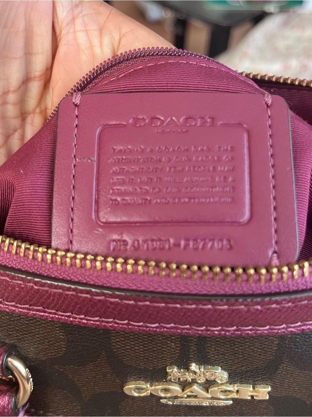 Coach Rowan Signature Brown & Hot Pink Dome Satchel Crossbody Bag - Picture 2 of 8
